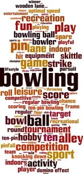 Bowling word cloud Stock Illustration
