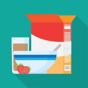 Bowls of breakfast cereal. Vector illustration Illustrazione stock