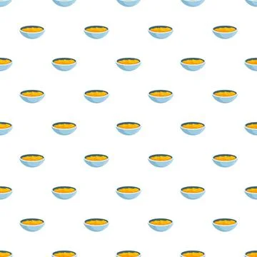 Bowls of food repeating pattern background 스톡 일러스트