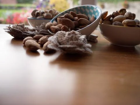 Bowls of Nuts Stock Photos