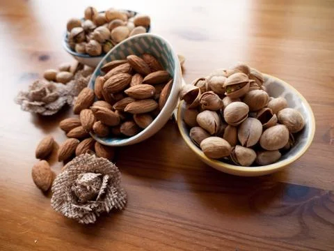 Bowls of Nuts Foto stock