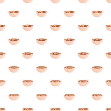 Bowls of soup forming a repeating pattern background Stock Illustration