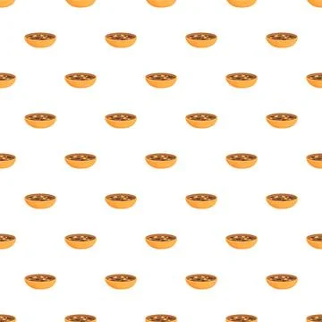 Bowls of soup forming a seamless pattern Stock Illustration