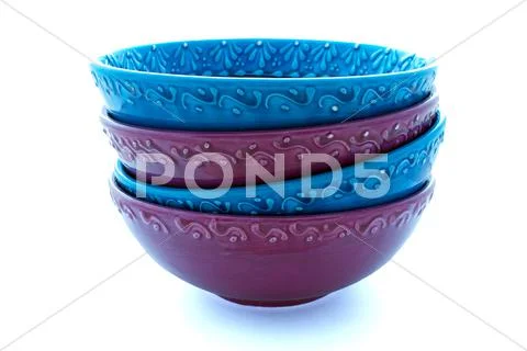 Bowls stacked Stock Photos