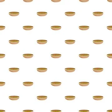 Bowls of vegetable soup in a repeating pattern Stock Illustration