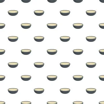 Bowls of white rice creating a repeating graphic pattern Stock Illustration