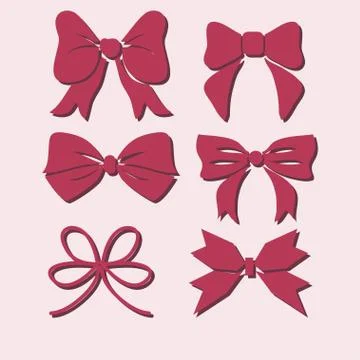 Bows with ribbons Stock Illustration