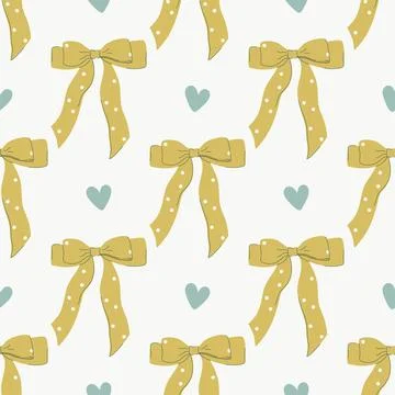 Bows seamless pattern. Elegant accessories for party decoration. Stock Illustration