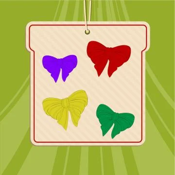 Bows selection hand drawn style on green Stock Illustration
