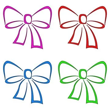 Bows, set, pictogram Stock Illustration