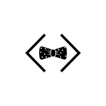 Bowtie code vector design template illustration Illustrazione stock