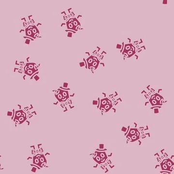 Bowtie cute monster glyph vector seamless pattern Stock Illustration