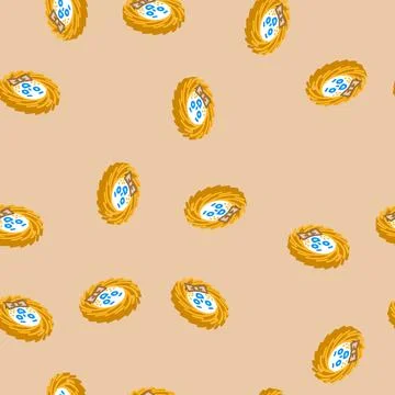 Bowtie cute sun character isometric icon seamless pattern Stock Illustration
