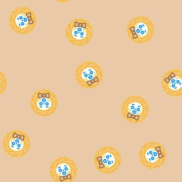 Bowtie cute sun character vector seamless pattern Stock Illustration