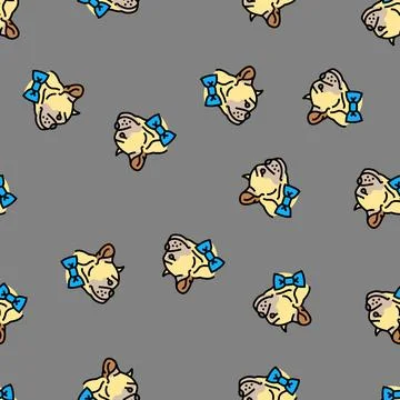 Bowtie dog competition show vector seamless pattern Stock Illustration