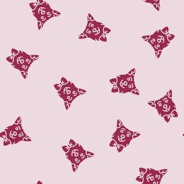 Bowtie dog glyph seamless pattern Illustrazione stock