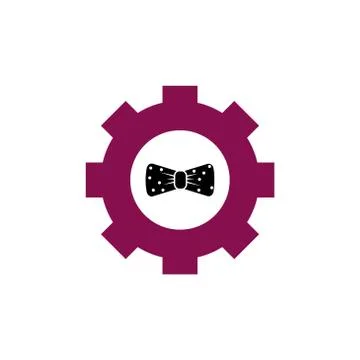 Bowtie gear vector design template illustration Stock Illustration