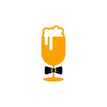 Bowtie glass vector design template illustration Иллюстрация