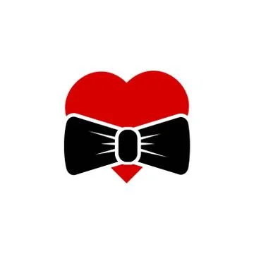 Bowtie love vector design template illustration Stock Illustration