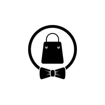 Bowtie shop bag vector design template illustration Stock Illustration