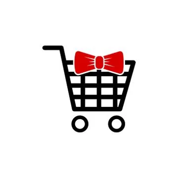 Bowtie shopping chart vector design template illustration 스톡 일러스트