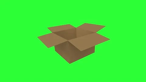 Box 3D Animation Green Screen 4K | Stock Video | Pond5