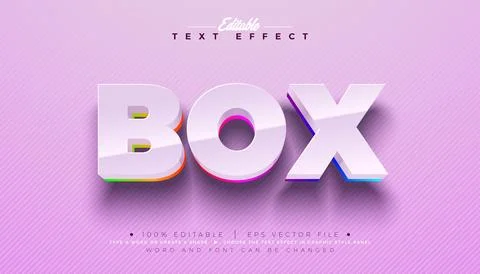 Box 3D Text Effect Design Editable and Scalable Vector Graphic Style Effect with Illustrazione stock