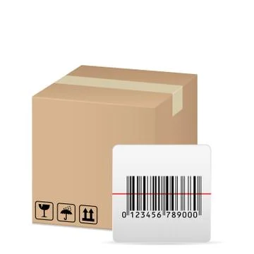 Box and bar code Stock-Illustration