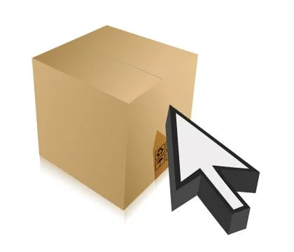 Box and cursor illustration design over white Stock Illustration