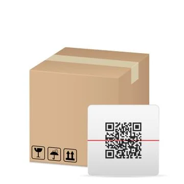Box and QR code Stock Illustration