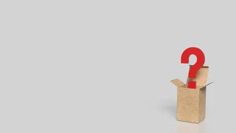 The Box and red question mark on white background  3d rendering. 스톡 사진