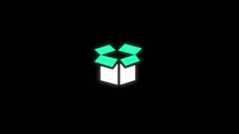 Box animated digital vector sign neon open container box Vídeo Stock 341276312