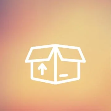 Box with arrow up inward, incoming, loading thin line icon Stock Illustration