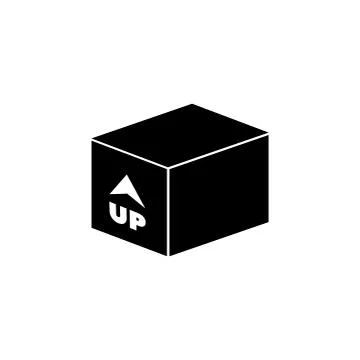 Box with Arrow Up Inward, Incoming Loading Flat Vector Icon Stock Illustration