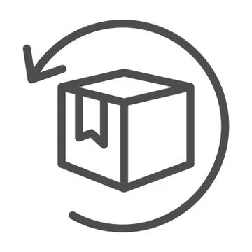 Box with arrow line icon, logistics concept, commodity turnover sign on white Stock Illustration