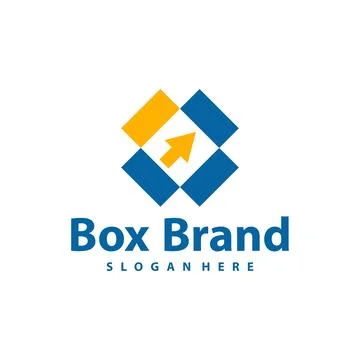 Box with Arrow logo vector template. Creative Cube Box logo design concepts.. Illustrazione stock