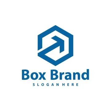 Box with Arrow logo vector template. Creative Cube Box logo design concepts.. Illustrazione stock