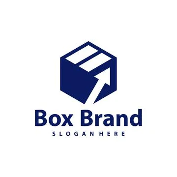 Box with Arrow logo vector template. Creative Cube Box logo design concepts.. 스톡 일러스트