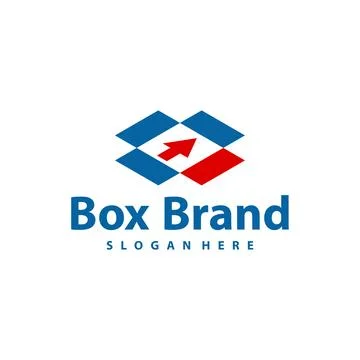 Box with Arrow logo vector template. Creative Cube Box logo design concepts.. Ilustración de archivo