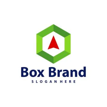 Box with Arrow logo vector template. Creative Cube Box logo design concepts.. Illustrazione stock