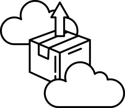Box with a arrow pointing upwards 스톡 일러스트