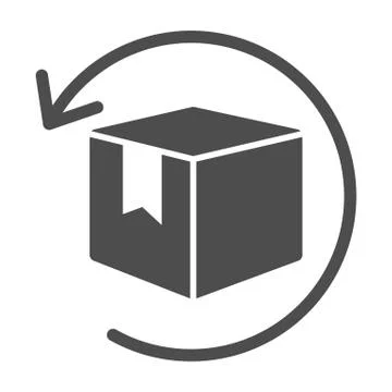 Box with arrow solid icon, logistics concept, commodity turnover sign on white Stock Illustration
