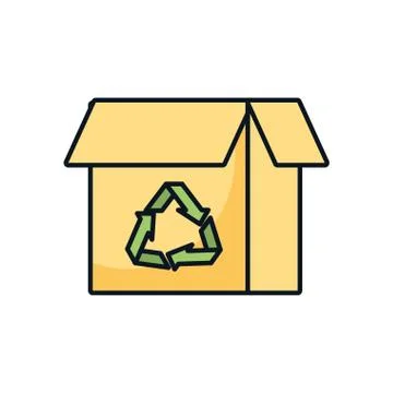 Box with arrows recycle symbol Stock Illustration