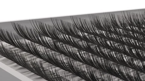 Box with artificial lashes set - eyelash extension. 3d illustration Stock Illustration