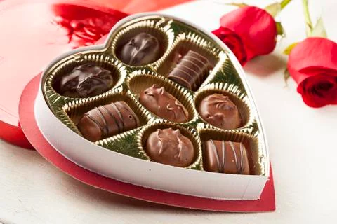Box of assorted chocolates Stock Photos