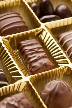 Box of assorted chocolates Stock Photos