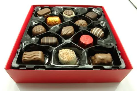 Box of assorted chocolates Stock Photos