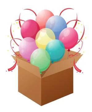 A box with balloons 스톡 일러스트