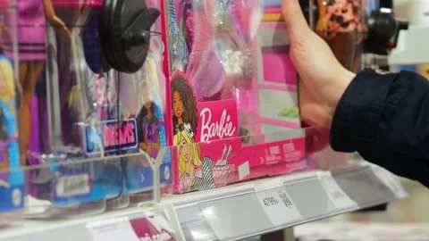 A box with a Barbie doll . Video stock 229295357