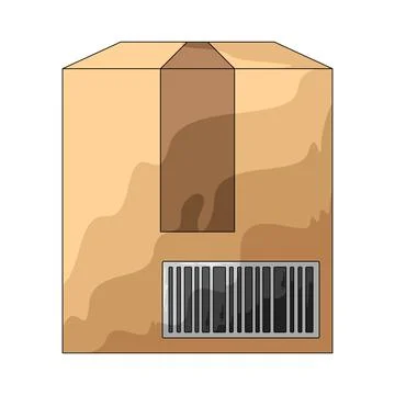 Box with barcode illustration Illustration